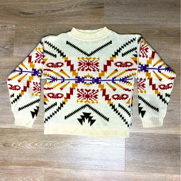 Vintage Great American Sweater Aztec/Native American Style Knit Sweater … - Picture 1 of 4
